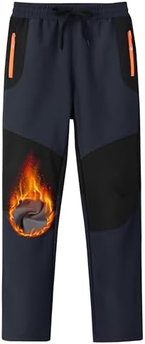 MoFiz Boys Snow Ski Pants Fleece Waterproof Winter Outdoor Hiking Pants