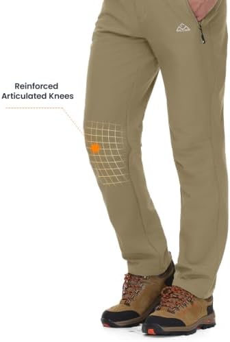 Gopune Men's Fleece Lined Snow Ski Pants Winter Waterproof Hiking Pants