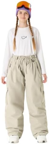 GSOU SNOW Kids Snow Pants Girls Boys Baggy Snowboard Pants Insulated