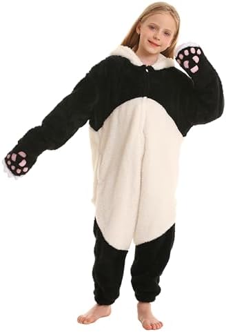 Animal Onesie Pajamas for Kids, Soft Flannel Halloween Cosplay Costume for Boys Girls