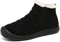 JSWEI Winter Boots for Women - Soft Comfortable Faux Fur Mid Calf Winter Snow Boots Totes Boots Lace up Snow Boots Winter Boots with Insulated Black for Outdoor