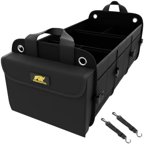 MIKKUPPA Trunk Organizer for SUV - 100L Collapsible Car Organizer, Black