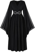 Scarlet Darkness Women's Renaissance Costume V Neck Medieval Fairy Dresses