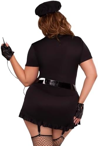 Leg Avenue Women's 6 Pc Dirty Cop Costume With Dress, Hat, Gloves, Belt, Tie, Toy Walkie Talkie