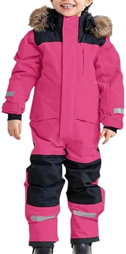 YRAETENM Snow Suit for Kids Boys Girls One Piece Snowsuit Girls and Boys Waterproof Insulated Winter Jumpsuit Coveralls