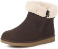 Hsyooes Snow Boots for Women Suede Leather Winter Boots Warm