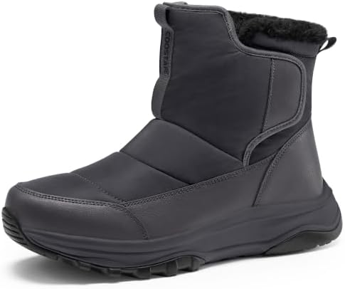 Coostar Mens Winter Snow Boots With Waterproof Adjustable Hook & Loop