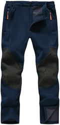 Mens Winter Snow Pants Waterproof Thermal Fleece Lined Hiking Pants with Zip Pockets