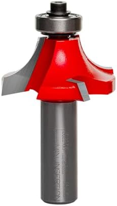 Freud Quadra-Cut Radius Rounding Over Bit with Perma-Shield Coating for Flawless Finish - 4 Cutters, 1/2" Shank Dia., 1/2" Radius, 2-3/4" Length - 34-126