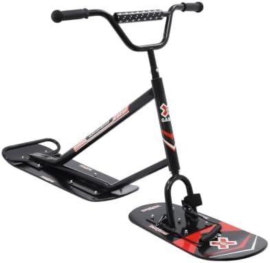 Dual Ski Snow Scooter Black for Adults