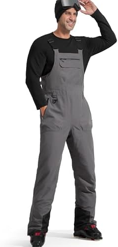 FREE SOLDIER Mens Snow Bibs Ski Snow Pants Softshell Ski Bib Overalls