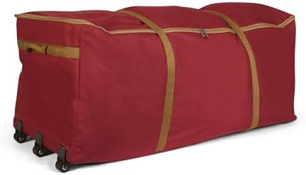Covermates Christmas Tree Rolling Cinch Bag, Fits 6-7.5 ft Trees, Red