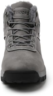 TSIODFO Men's Waterproof Snow Boots Leather Hiking Boot