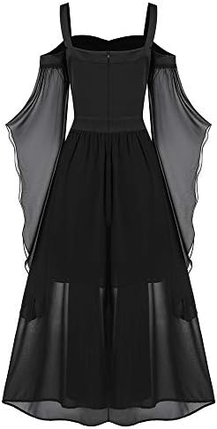 CHARMMA Women's Plus Size Butterfly Sleeve Gothic Halloween Dress