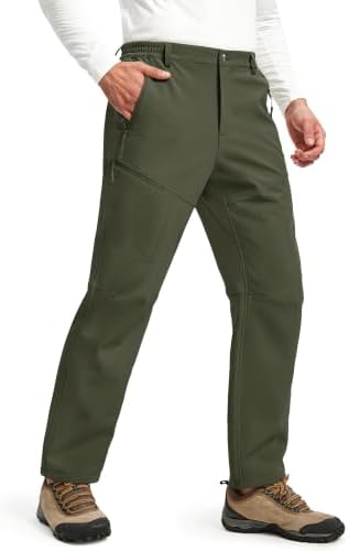 MAGCOMSEN Mens Snow Ski Pants Fleece Winter Outdoor Hiking Waterproof Pants