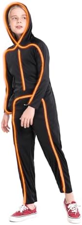 Light Up Child Stick Figure Costume, Led Halloween Cosplay Boys Girls