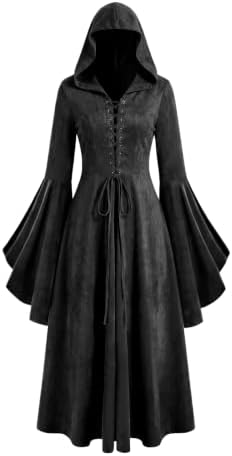 Wenrine Womens Gothic Witch Costume Renaissance Vampire Dress For Halloween