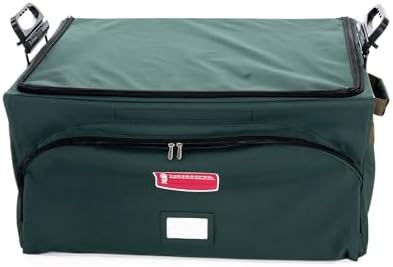 TreeKeeper (Green Christmas Ornament Storage Box with Dividers) - Deluxe Ornament Keeper - Holds 72 Ornaments up to 4 Inches in Diameter | 3 Removable Trays with Separators | Acid-Free Fabric Lining