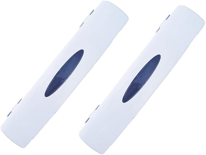 2 Packs Plastic Wrap Cutter Plastic Wrap tastic Easy to Use Food Freshness Wrap Dispenser, Just Pull, Press, Cut, and Wrap Food in Parchment Paper, Aluminum Foil, Cling Wrap, or Your Favorite Material
