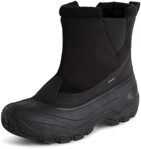POLAR Mens Waterproof Outsole Deep Tread Fully Faux Fur Lined Winter Durable Snow Boots