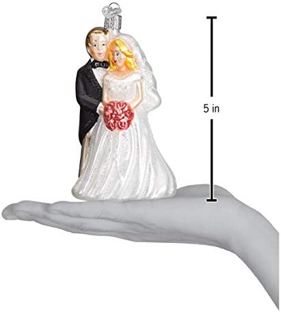 Old World Christmas Bridal Couple Glass Blown Ornament for Christmas Tree, Handcrafted Holiday Decoration, Wedding Collection