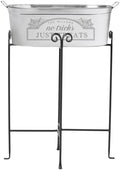 Let's Make Memories Personalized Beverage Tub - Halloween Party - Halloween Decorations - Galvanized Metal Drink Tub - Trick or Treat Candy Bowl w/Stand - 5.5 Gallons - No Tricks Just Treats