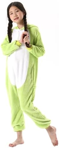 Animal Onesie Pajamas for Kids, Soft Flannel Halloween Cosplay Costume for Boys Girls