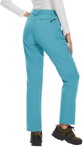 MAGCOMSEN Women's Fleece Lined Waterproof Insulated Snow Ski Pants Winter Warm Hiking Pants Outdoor Softshell