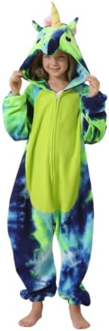 Animal Onesie Pajamas for Kids, Soft Flannel Halloween Cosplay Costume for Boys Girls