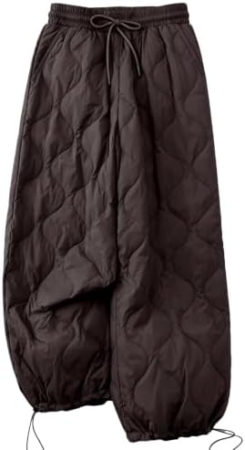 Flygo Womens Winter Pants Warm Quilted Puffy Lightweight Snow Pants