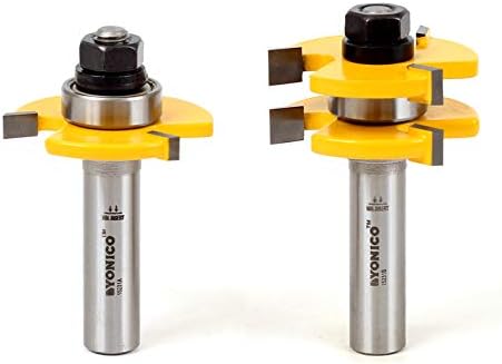 YONICO Router Bits Tongue & Groove Set 1/4-Inch Plywood Panel 2 Bit 1/2-Inch Shank 15231