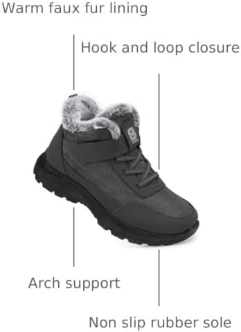 SHIBEVER Snow Boots Women Warm: Winter Fur Lined Ankle Booties