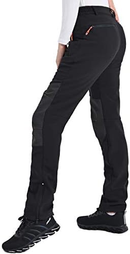 Postropaky Womens Outdoor Snow Ski Pants Waterproof Hiking Insulated Softshell Pants Snowboard Zipper Bottom Leg