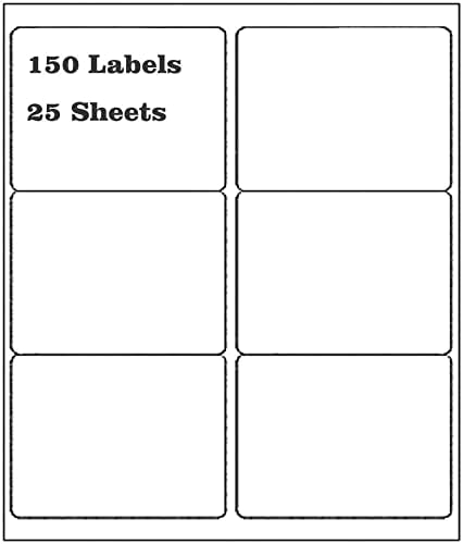 9527 Product 6 up 3-1/3" x 4" Sticker Labels Shipping Address Labels for Laser/Inkjet Printer, 500 Sheets, Total 3000 Labels