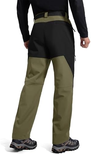 FREE SOLDIER Men's Fleece Lined Pants Softshell Snow Ski Pants
