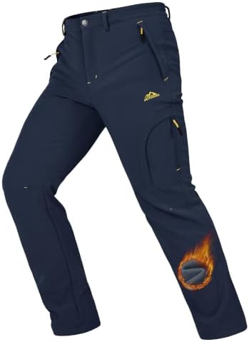 MAGCOMSEN Men's Ski Snow Pants Waterproof Fleece Lined Winter Hiking Pants