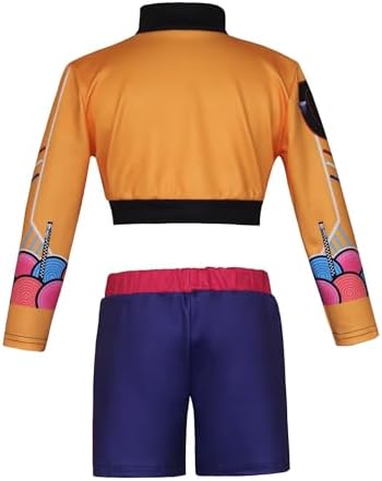 Demon Girls Cosplay Halloween Hunters Costume Top and Pants Set for 3–14 Yrs Events and Parties
