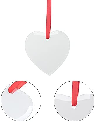 PYD Life 24 PCS Sublimation Blanks Ornament Glass Frosted 3" Heart Shaped