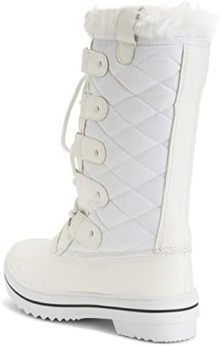 POLAR Womens Snow Boot Nylon Tall Winter Fur Lined Snow Warm Waterproof Rain Boot