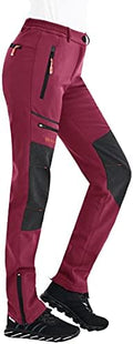 Postropaky Womens Outdoor Snow Ski Pants Waterproof Hiking Insulated Softshell Pants Snowboard Zipper Bottom Leg