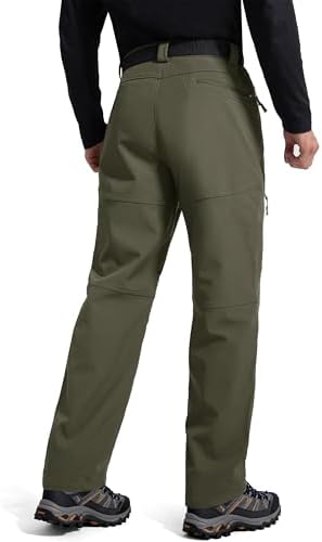 FREE SOLDIER Men's Fleece Lined Pants Softshell Snow Ski Pants