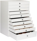 GUKA Large Jewelry Box, Jewelry Case with 10 Drawers for Big and Small Jewelry, Jewelry Storage Organizer for Watch Earrings Necklace Rings Bracelets, Birthday Wedding Gifts, White