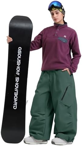 GSOU SNOW Womens Mens Snowboard Pants Baggy Snow Ski Pants for Snowsports