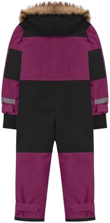 YRAETENM Snow Suit for Kids Boys Girls One Piece Snowsuit Girls and Boys Waterproof Insulated Winter Jumpsuit Coveralls