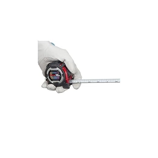 TAJIMA Tape Measure - 16 ft x 1 inch GS-Lock Measuring Tape with Shock Resistant Case & Safety Clip Holder - GSSF-16BW
