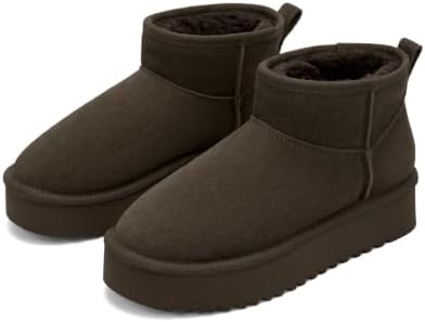 OXSTAR Winter Snow Boots for Women Cozy Plush Line Suede Boot