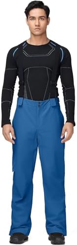 Men's Ski Snow Pants Insulated Waterproof Snowboard Cargo Pants Bibs Regular Fit
