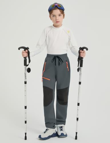 Ski Snow Pants Kids Winter Fleece Lined Hiking Pants Boys Girls