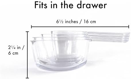 Visual Measuring Cups + Spoons Combo Pack – Easy-Read, Fraction Shaped Measuring Cups & Spoons – Clear, Shatterproof and Dishwasher Safe, Made in USA