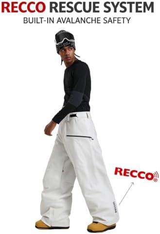 GSOU SNOW Men Women Snowboard Pants RECCO Baggy Snow Ski Pants Insulated